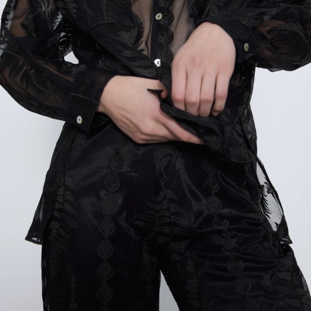 Embroidered Tulle Shirt - Picture 3 of 4